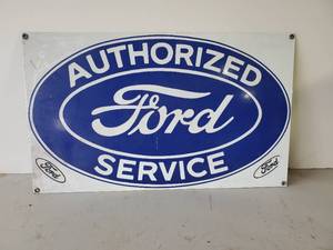 lot 129 image: Porcelain FORD Authorized Service Sign 11 x 19