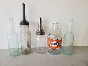 lot 138 image: LOOK at this Vintage Bottle Lot, Vintage Polarine Standard Oil Glass Bottle, A&ampW, Schmidt and Hamms