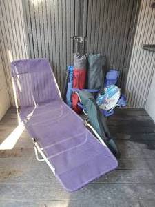 lot 163 image: Lawn Chairs Camping Chairs Tent With case