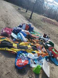 lot 179 image: WHOA Look at all this Lake fun   Floaties of all types Some Still New and Life Jackets with Much Much More NOTICE Buyer is responsible for Loading and Removal 