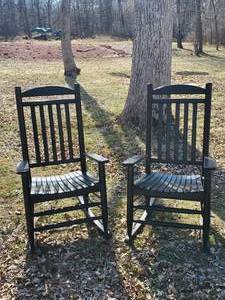 lot 180 image: 2 Beautiful quality Outdoor Rocking Chairs in Solid Condition