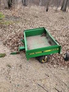 lot 221 image: Metal John Deere Pull Behind Card Model MC519 NOTICE Buyer is responsible for Loading and Removal 