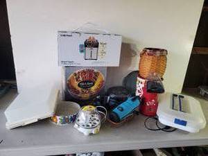 lot 240 image: Kitchen Lot, New Chefman Toaster, Cool Fill-a-Bowl, Egg cooker, Tupperware and More
