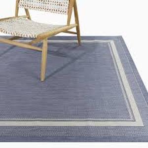 lot 30 image: Hampton Bay Amberview Blue 5 ft. x 7 ft. Border IndoorOutdoor Area Rug     Customer Returns See Pictures