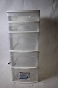lot 29 image: Sterilite 5-Drawer Storage Tower Organizer
