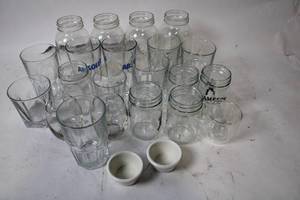lot 35 image: Collection of Assorted Clear Glass Jars and Tumblers