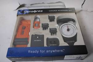lot 64 image: Samsonite 9-Piece Luggage Accessory Set with TSA Locks and Luggage Scale