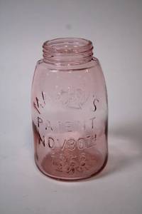 lot 72 image: Antique Masons Patent November 30th 1858 Pink Jar