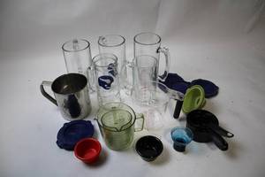 lot 125 image: Assorted Glassware and Kitchen Measuring Tools Collection