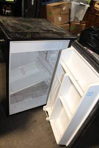 lot 204 image: Used Mini Refrigerator with Black Finish