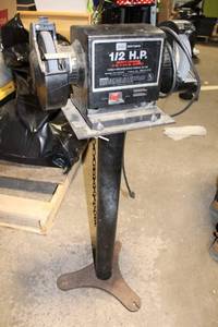 lot C-210 image: Sears Craftsman 12 HP Bench Grinder with Stand