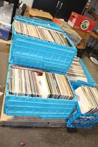 lot 217 image: Extensive Collection of Vintage Vinyl Records in Storage Crates
