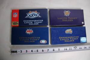 lot 235 image: Set of 4 Commemorative Lucite Super Bowl Ticket Holders