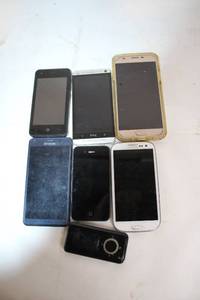 lot 273 image: Lot of 7 Mixed Model Smartphones for Parts or Repair