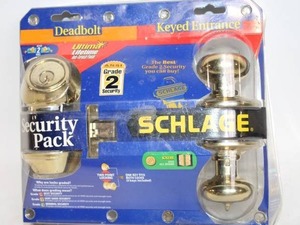 lot 313 image: Schlage Deadbolt and Keyed Entrance Knob Security Pack