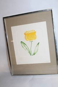 lot 318 image: Framed Limited Edition Yellow Tulip Watercolor Print by Ferraguti