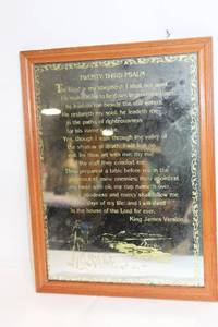 lot 319 image: Framed Twentieth-Third Psalm King James Version Mirror
