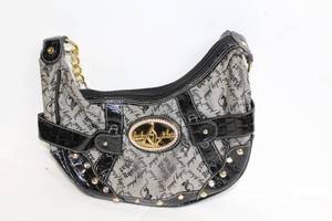 lot 326 image: Ed Hardy Shoulder Bag with Pink Interior and Studded Design