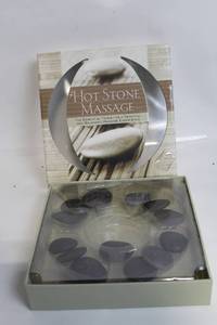 lot 333 image: Hot Stone Massage Set with 12 Stones and Carrying Case