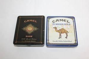 lot A-348 image: Assortment of Vintage Jewelry and Trinkets in Camel Tins