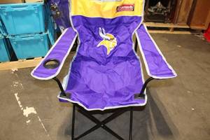 lot 365 image: Coleman Minnesota Vikings Camping Chair with Mesh Cup Holder
