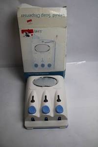lot 385 image: 3-Chamber Wall-Mounted Liquid Soap Dispenser