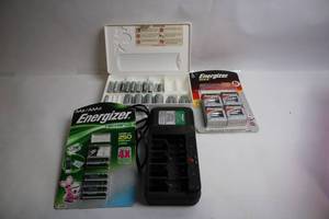 lot 390 image: Energizer Battery Collection with Charger and Organizer