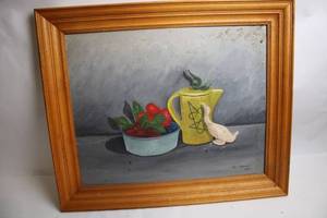 Vintage 1959 Still Life Painting Signed by Ann Manger