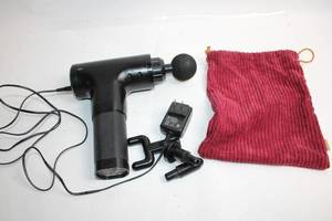 lot 434 image: Hy-Impact Percussion Massage Gun with Attachments and Carry Bag