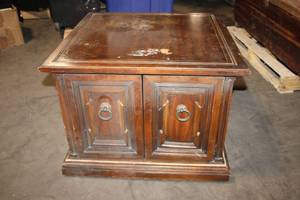 lot 447 image: Vintage Wooden Storage Cabinet with Double Doors