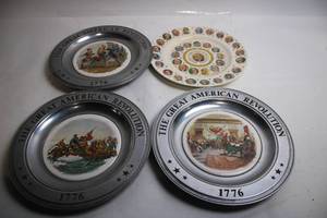 lot 451 image: Set of 4 Great American Revolution and Presidents Themed Plates