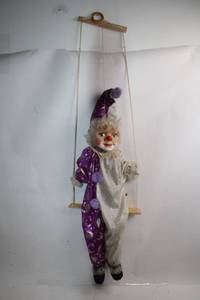 lot 458 image: Vintage Clown Marionette Puppet with Swing