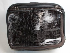 lot 463 image: Used Brown Rolling Luggage with Faux Croc Accents
