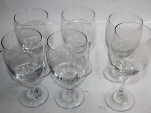 lot 465 image: Set of 6 Clear Glass Wine Goblets