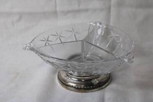 lot 219 image: Cut Glass Dish with Silver Plated Base