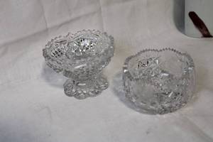 lot 225 image: Set of 2 Crystal Bowls with Intricate Cut Designs