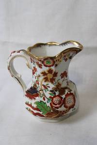 lot A-230 image: Antique Amherst Ironstone Pitcher with Floral Design