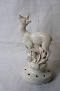 lot 232 image: Vintage Ceramic Deer Figurine Flower Frog