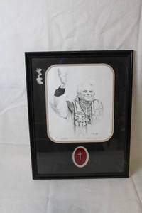 lot A-262 image: Framed Limited Edition Sketch of Pope Benedict XVI by Thomas Blackshear II
