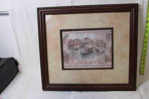 lot 263 image: Framed Canali di Venezia Artwork with Elegant Wood Frame