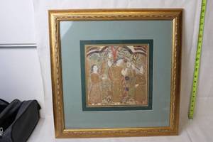 lot 265 image: Framed Art Print of Three Figures Under Tree