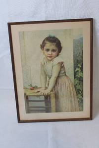 lot A-266 image: Antique 1896 W. Bouguereau Girl Portrait in Frame