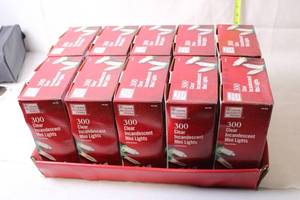 lot 332 image: Set of 10 Boxes of Home Accents Holiday 300 Clear Incandescent Mini Lights