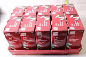 lot 334 image: Set of 12 Home Accents Holiday 300 Clear Incandescent Mini Lights