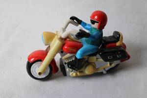 lot 342 image: Vintage Red Plastic Toy Motorcycle with Rider