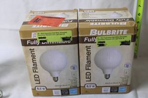 lot 351 image: Set of 2 Bulbrite Fully Dimmable LED Filament Bulbs G40 8.5W