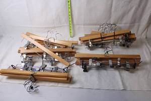 lot 373 image: Set of 10 Christopher & Banks Wooden Pants Hangers