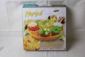 lot 378 image: Parini 10-Piece Condiment Serving Set with Colored Bowls