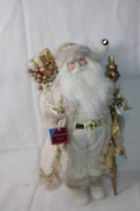 lot 418 image: 18-Inch Santa Claus Figurine with Gold Accents