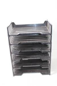 lot 450 image: Stackable Black Plastic File Organizers